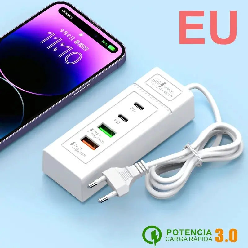 4 Ports USB Fast Charging Charger Type C Wall Charger For iPhone Samsung Xiaomi Huawei Phone Charger EU/US/UK Plug Power Adapter by All Mart Bristol Ltd