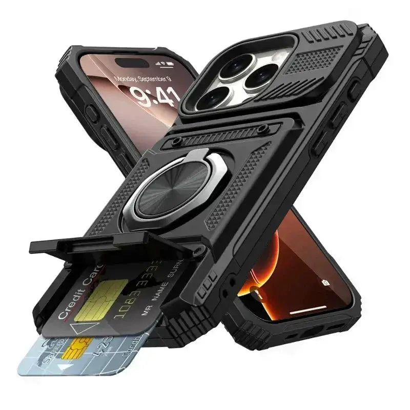Case For iPhone 17 16 15 14 13 Pro Max Plus 17 Air Magnetic Rotated Ring Kickstand Heavy Duty Drop Protection Wallet Armor Cover by All Mart Bristol Ltd