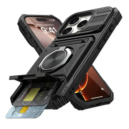 Case For iPhone 17 16 15 14 13 Pro Max Plus 17 Air Magnetic Rotated Ring Kickstand Heavy Duty Drop Protection Wallet Armor Cover by All Mart Bristol Ltd