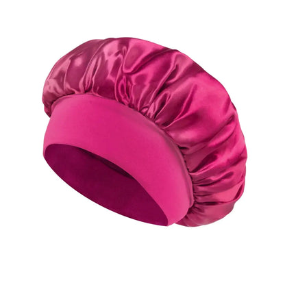Women Satin Bonnet Hair Bonnet for Sleeping Hair Care Silk Bonnets Solid Wide-brimmed Sleeping Hat with Elastic Soft Band by All Mart Bristol Ltd
