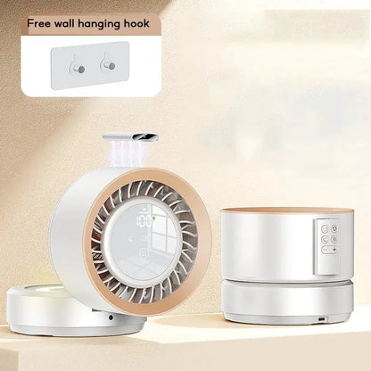 Eary Wall-mounted Fan Punch-free Foldable Fast Charging Desktop Fan With Night Light Magnetic Remote Control Air Conditioner Fan by All Mart Bristol Ltd