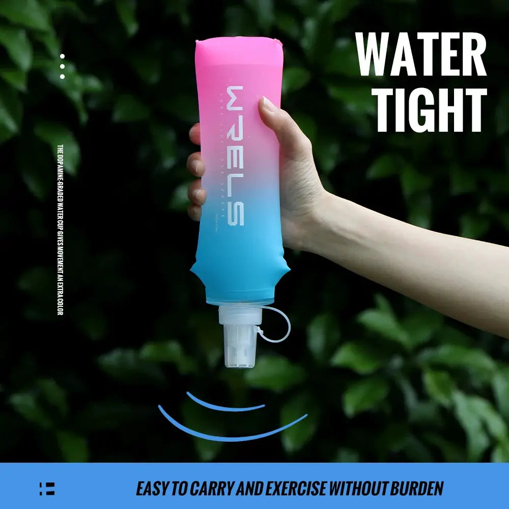 Sport Water Bottle TPU Folding Soft Flask Drink Portable Water Bottle High Flow Running Hiking Bicycle Fitness Water Bag by All Mart Bristol Ltd