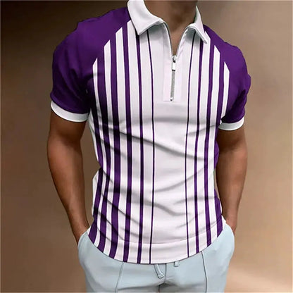 Men's Tops Polo Golf Men's King Print T Shirt High Quality Turndown Short Sleeve Zipper Pullover Original Golf Wear Men Clothing by All Mart Bristol Ltd