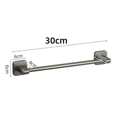 Bathroom Towel Holder Without Drilling Bathroom Black Towel Rack Towel Bar Self-Adhesive Bathroom Towel Rack Towel Rail by All Mart Bristol Ltd