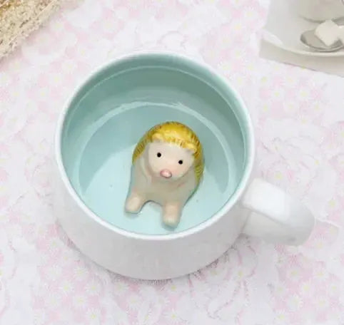 400ML Ceramic Mugs Creative Cute Cartoon Stereo Animal Milk Coffee Cups Couple Cups of Household Drinking Water Supplies by All Mart Bristol Ltd