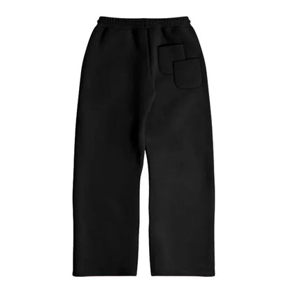 American Fashion Solid Color Fleece Oversized Sweatshirt Men's Two-Piece Y2K Harajuku Hip-Hop Gothic Joker Slacks Jogging Pants by All Mart Bristol Ltd