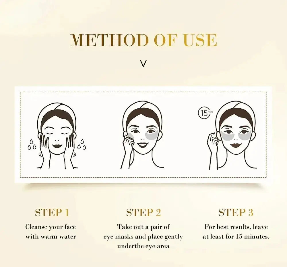 60pcs Golden Moisturizing Eye Mask Relieve Eye Fatigue Nourish Eye Area Collagen Crystal Eye Mask Korean Skin Care Masks by All Mart Bristol Ltd