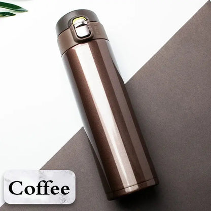 500ML Stainless Steel Bouncing Cover Vacuum Flask Thermos Cup Coffee Tea Milk Thermo Bottle Coffee Mug Water Bottle by All Mart Bristol Ltd