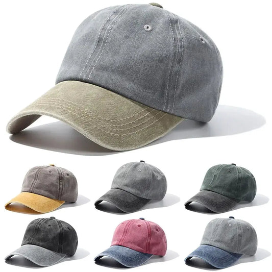 Fashion WASHED DENIM Baseball Cap Men Women Distressed Faded Caps Sunscreen Hats Adjustable Baseball Hats Outdoor Sports Hats by All Mart Bristol Ltd