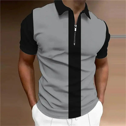 Men's Tops Polo Golf Men's King Print T Shirt High Quality Turndown Short Sleeve Zipper Pullover Original Golf Wear Men Clothing by All Mart Bristol Ltd