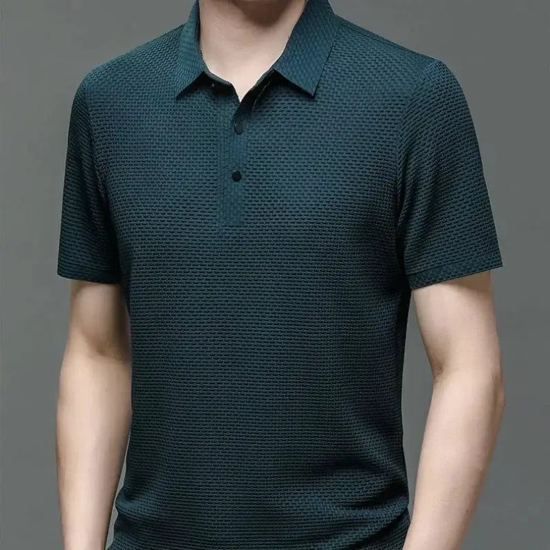 Brand Clothes Summer New Men's Short Sleeve T-shirt Ice Silk Cool and Breathable POLO Shirt Business Casual Sweat-absorbing Top by All Mart Bristol Ltd