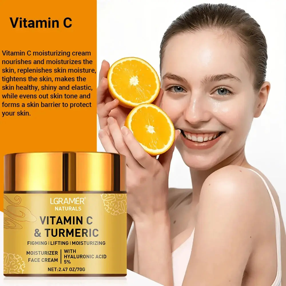 Turmeric Vitamin C Face cream Retinol Moisturizing Firming Hyaluronic Lightening Repairing Smooth Skincare Whitening Creams by All Mart Bristol Ltd