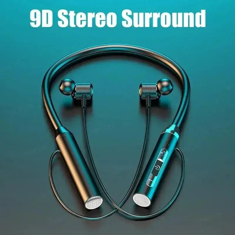 Wireless Headphones Bluetooth 5.0 Neckband Earphones Silicone Hifi 9D Stereo Sports Headset Halter Waterproof Magnetic Earbuds by All Mart Bristol Ltd