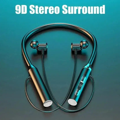 Wireless Headphones Bluetooth 5.0 Neckband Earphones Silicone Hifi 9D Stereo Sports Headset Halter Waterproof Magnetic Earbuds by All Mart Bristol Ltd