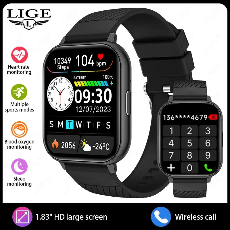 1.83" HD Large Screen 2026 New Smart Watch Bluetooth Call Heart Rate Monitoring Smartwatch Multiple Sport Mode Fitness Bracelet by All Mart Bristol Ltd