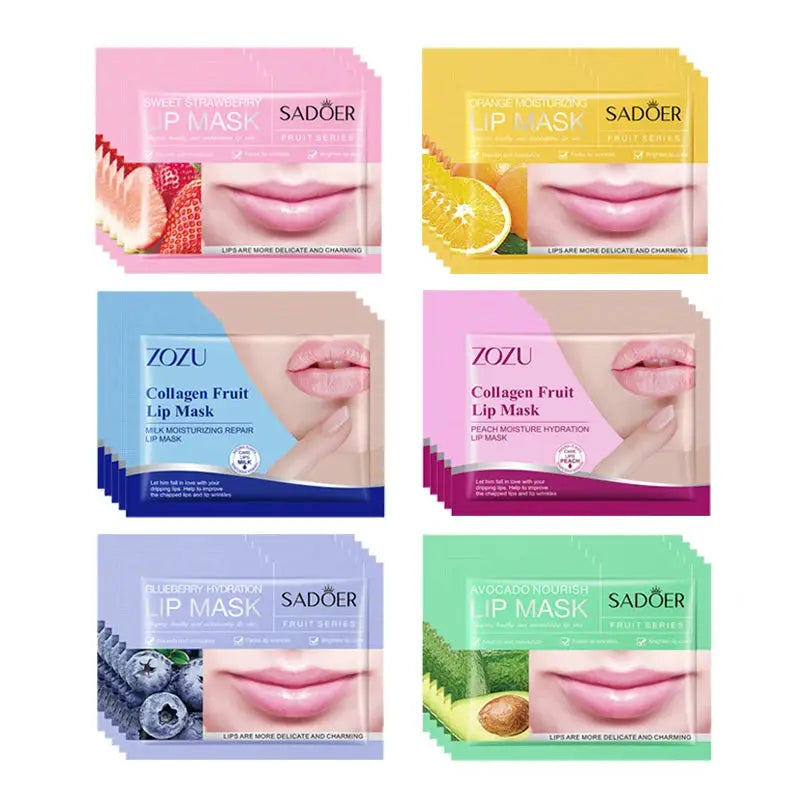 30pcs Fruits Lip Mask Moisturizing Nourishing Collagen Lip Patches Plump Lips Beauty Skincare Lips Pads Lipmask Skin Care by All Mart Bristol Ltd