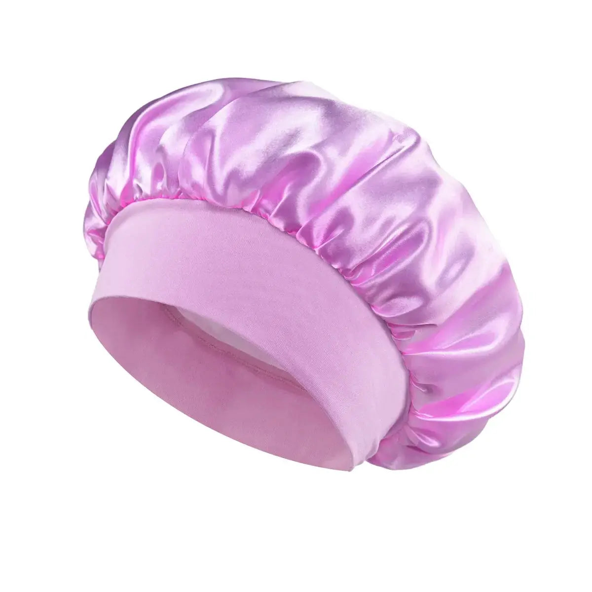Women Satin Bonnet Hair Bonnet for Sleeping Hair Care Silk Bonnets Solid Wide-brimmed Sleeping Hat with Elastic Soft Band by All Mart Bristol Ltd