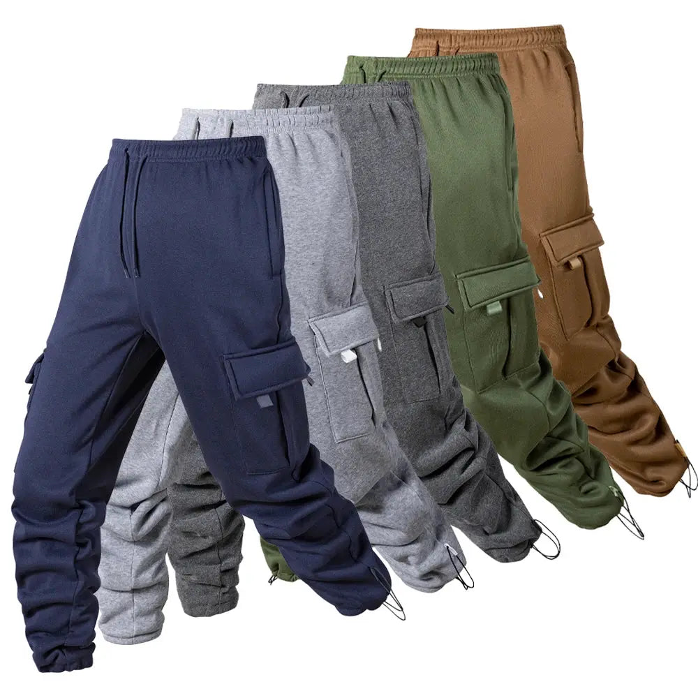 Men's Joggers Pants Loose Drawstring Long Pants Men Multi-pocket Sweatpants Casual Cargo Trousers For Men Fitness by All Mart Bristol Ltd