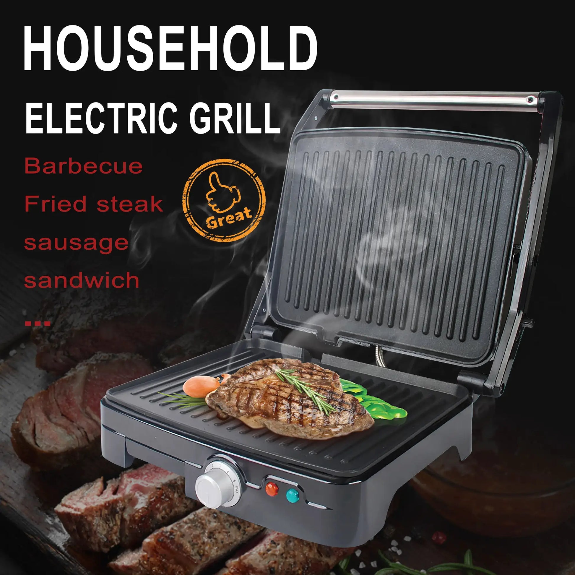 Sonifer Electric Contact Grill Panini Press and Barbecue Griddle by All Mart Bristol Ltd
