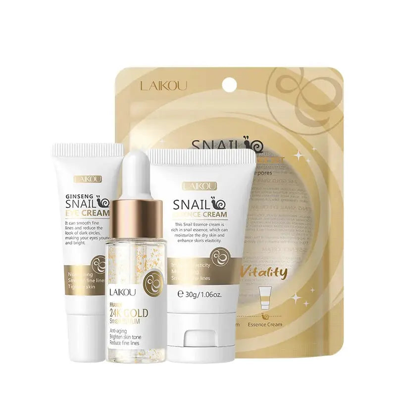 LAIKOU Vitamin C Skin Care Sets 3pcs Face Cream Serum Eye Cream Moisturizing Anti Wrinkles Facial Care Kit by All Mart Bristol Ltd