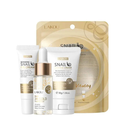LAIKOU Vitamin C Skin Care Sets 3pcs Face Cream Serum Eye Cream Moisturizing Anti Wrinkles Facial Care Kit by All Mart Bristol Ltd