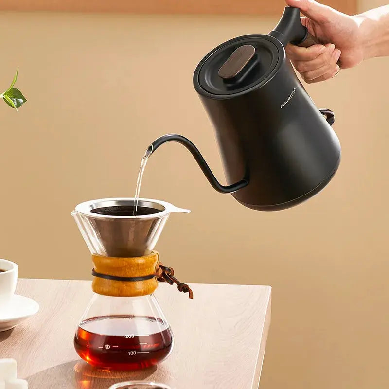 110V Electric Kettle Slender Mouth Hand-pour Coffee Kettle 304 Stainless Steel Quick Kettle Tea Kettle Auto Power Off 1000ml by All Mart Bristol Ltd