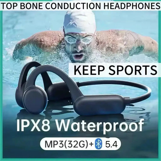 Wireless Earphones for shokz open Sports Bone Conduction Bluetooth IPX8 Waterproof Headphones With 32G RAM Mp3 Music Headset by All Mart Bristol Ltd