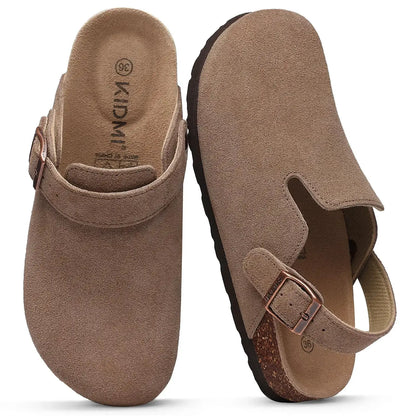 Smile Pop Men's Suede Shoes With Adjustable Back Strap Leather Mules With Cork Flip-Flop Slippers Insoles Slip-On Potato Shoes by All Mart Bristol Ltd
