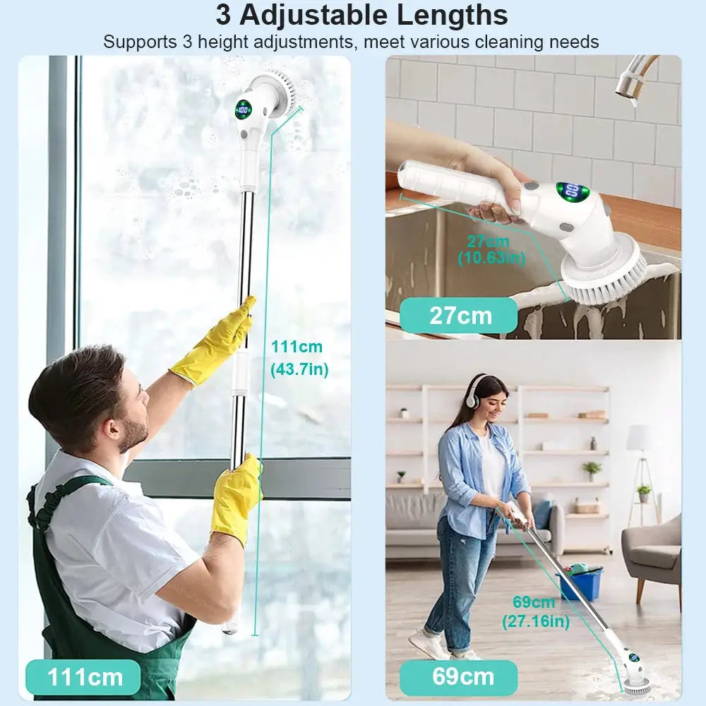 Electric Cleaning Brush 8 in 1 Multifunctional Household Wireless Rotatable Cleaning Brush For Bathroom Kitchen Windows Toilet by All Mart Bristol Ltd