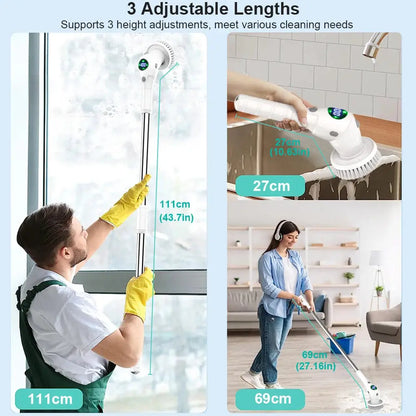 Electric Cleaning Brush 8 in 1 Multifunctional Household Wireless Rotatable Cleaning Brush For Bathroom Kitchen Windows Toilet by All Mart Bristol Ltd