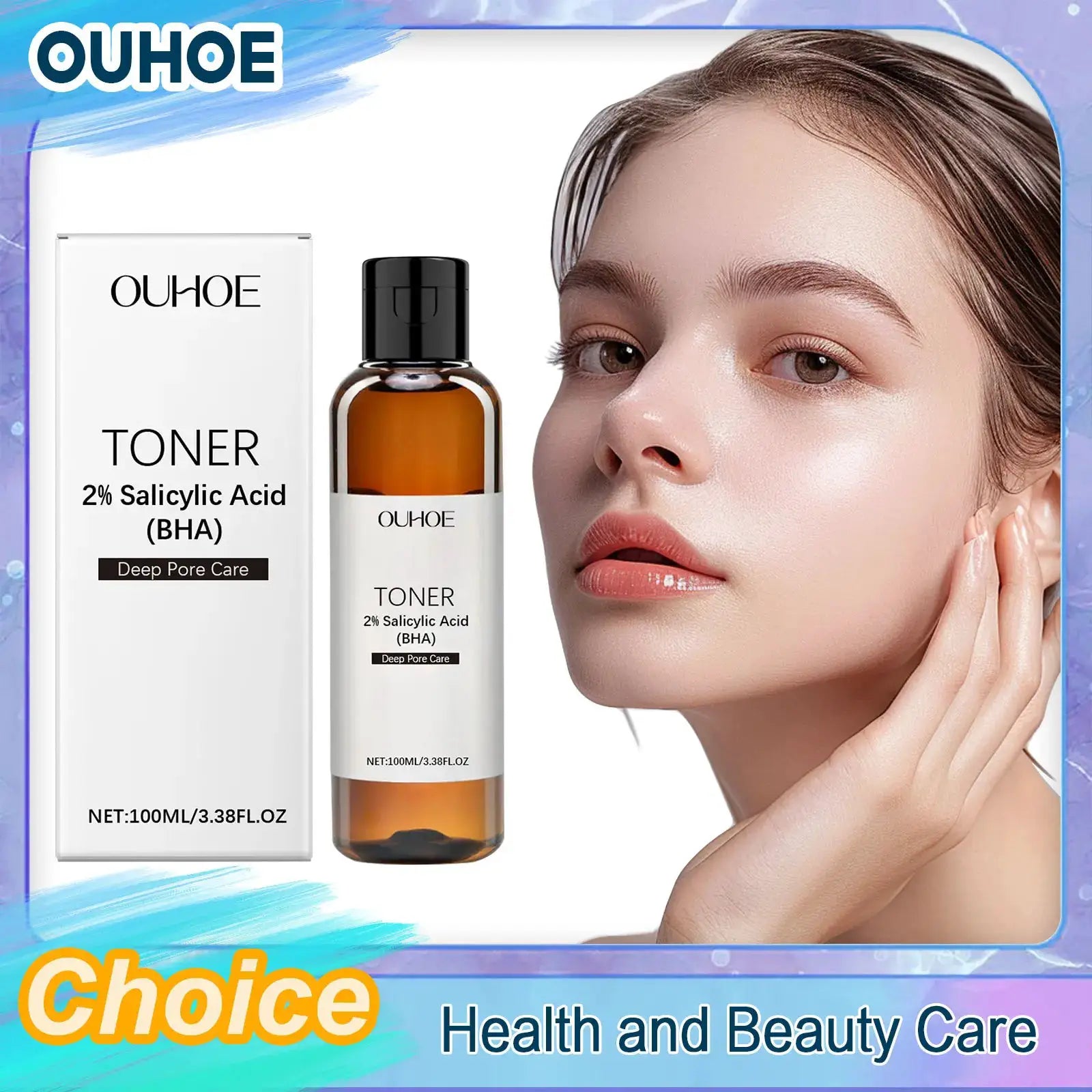 Salicylic Acid Toner for Acne Removing Shrink Pores Control Oil Remove Pimple Exfoliating Brighten Moisturizing Skincare Product by All Mart Bristol Ltd