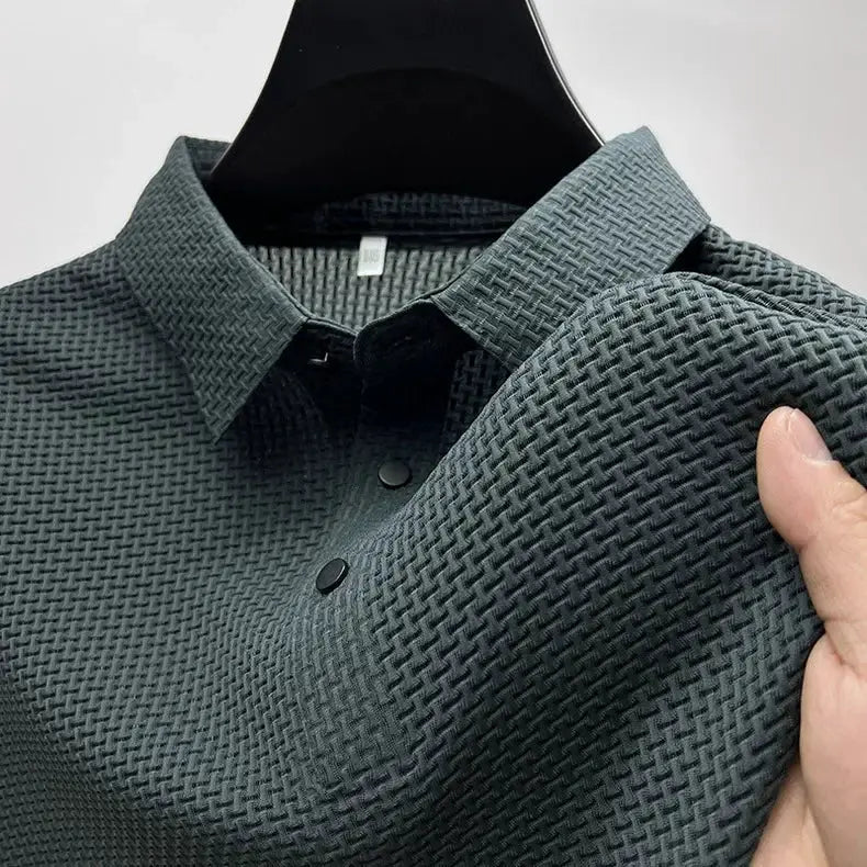 Brand Clothes Summer New Men's Short Sleeve T-shirt Ice Silk Cool and Breathable POLO Shirt Business Casual Sweat-absorbing Top by All Mart Bristol Ltd