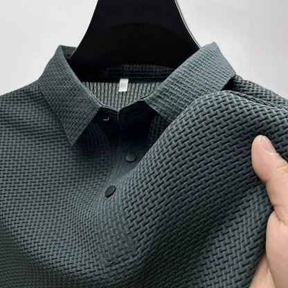 Brand Clothes Summer New Men's Short Sleeve T-shirt Ice Silk Cool and Breathable POLO Shirt Business Casual Sweat-absorbing Top by All Mart Bristol Ltd