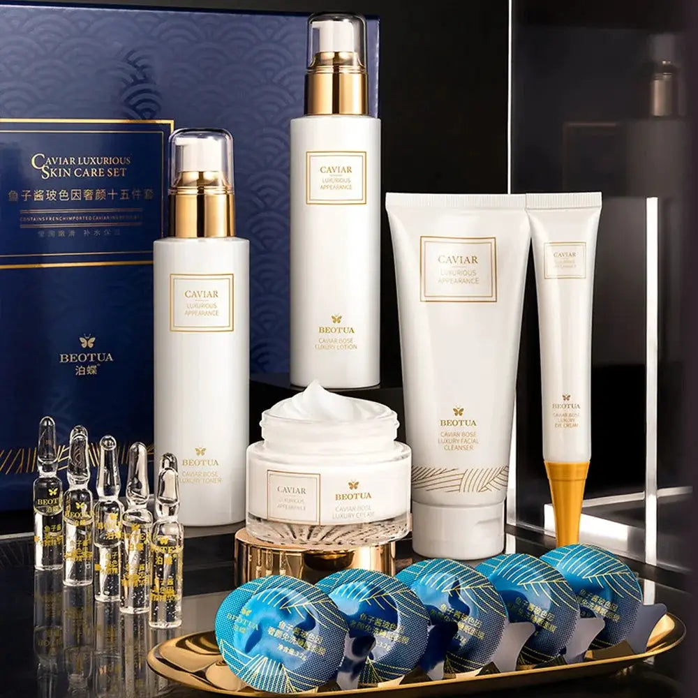 15PCS Caviar Skin Care Set Face Serum Set Face Moisturizing Anti Wrinkle Whitening Beauty Health Korean Facial Skin Care Suit by All Mart Bristol Ltd