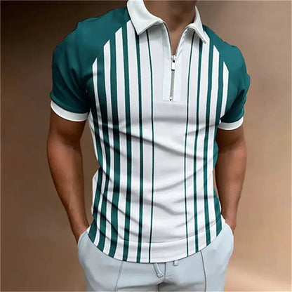 Men's Tops Polo Golf Men's King Print T Shirt High Quality Turndown Short Sleeve Zipper Pullover Original Golf Wear Men Clothing by All Mart Bristol Ltd