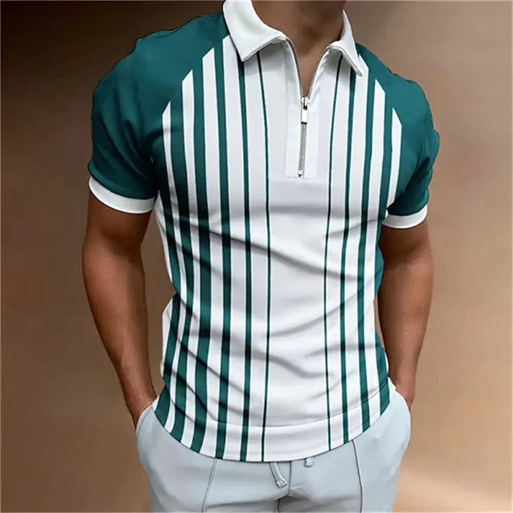 Men's Tops Polo Golf Men's King Print T Shirt High Quality Turndown Short Sleeve Zipper Pullover Original Golf Wear Men Clothing by All Mart Bristol Ltd