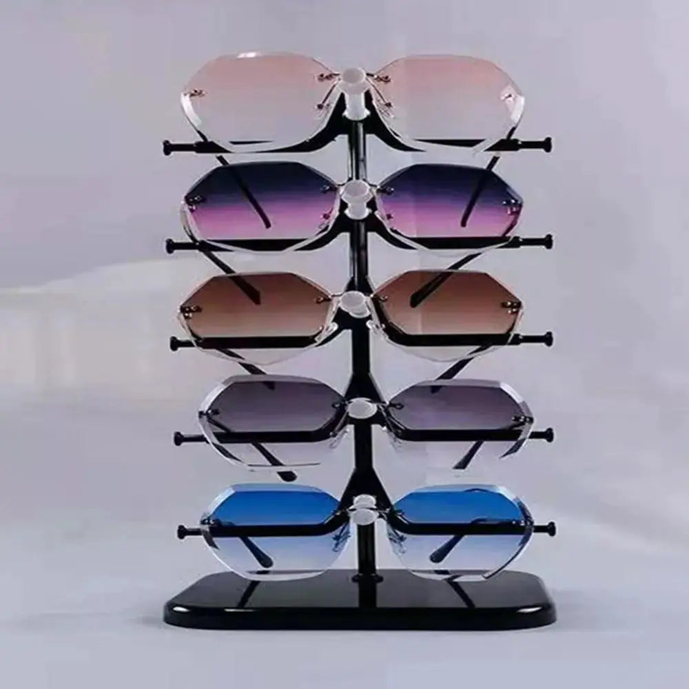 5/10 Pairs Glasses Display Stand Sunglasses Rack Shelf Eyewear Eyeglasses Frame Organizer Show Holder Tray 5 Layer Space Saving by All Mart Bristol Ltd