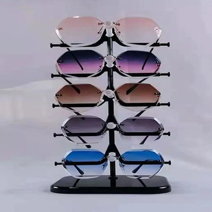 5/10 Pairs Glasses Display Stand Sunglasses Rack Shelf Eyewear Eyeglasses Frame Organizer Show Holder Tray 5 Layer Space Saving by All Mart Bristol Ltd