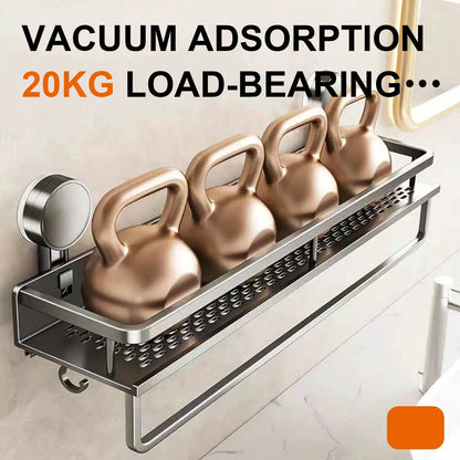 Suction Cup Bathroom Rack Shower Shelf Toilet Space Aluminum Wall Hanging Shampoo Rack Bathroom Organizer No Drill Wall Shelf by All Mart Bristol Ltd