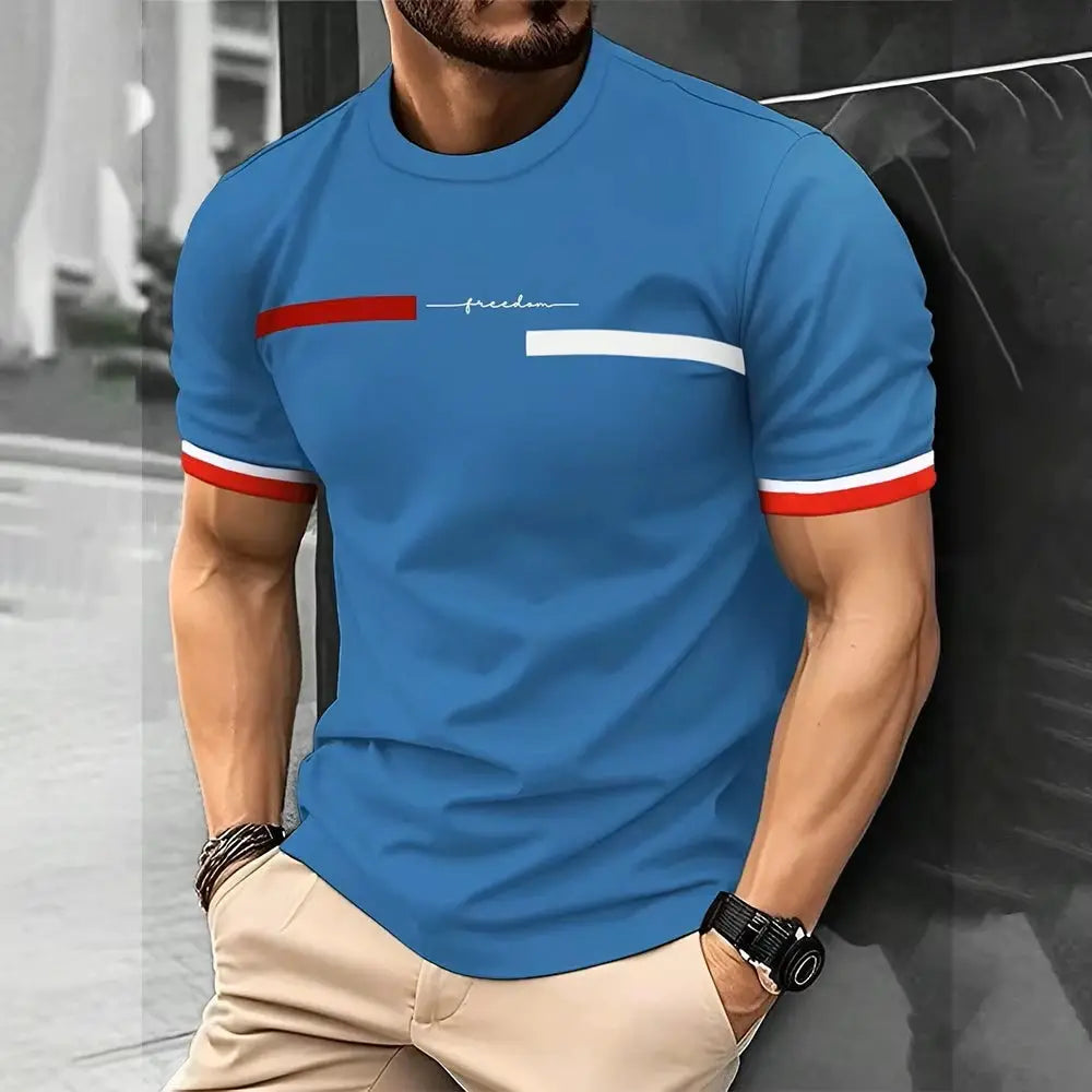 Summer Men's T-shirt Top Casual Loose Fit Oversized T-shirt PARI Letter Pattern Printed Round Neck Short Sleeved Homme Vêtement by All Mart Bristol Ltd