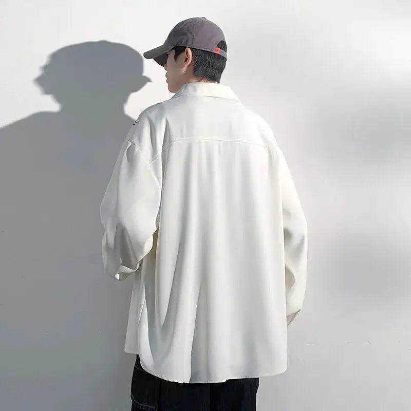 Men Loose Fit Embroidered Floral Casual Shirt Streetwear Oversized Comfortable Spring Summer Fashion Trendy Stylish Top Apparel by All Mart Bristol Ltd