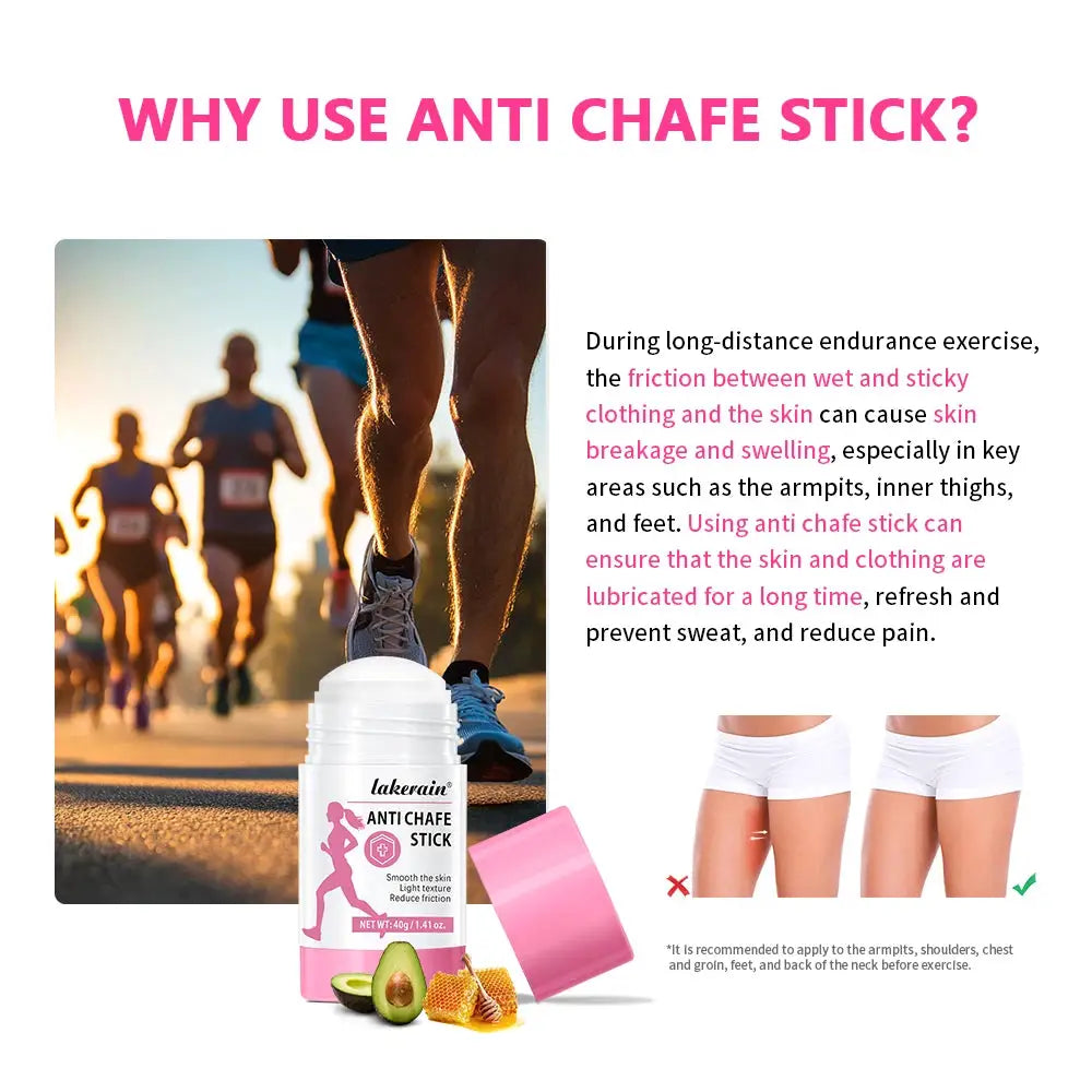 Lakerain Anti-friction Cream Stick Before Exercise to Prevent Muscle Friction Body Lubricant Anti-chafing Cream Stick by All Mart Bristol Ltd