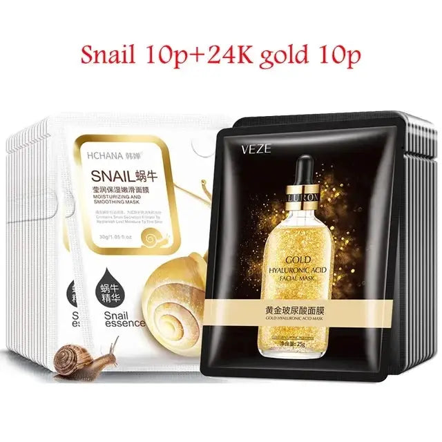 20Pcs Face Mask Sets Fresh Fruit Face Care Sheet Masks Hydrating Anti-aging Oil Control Acne Treatment Facial Mask Skin Care Set by All Mart Bristol Ltd