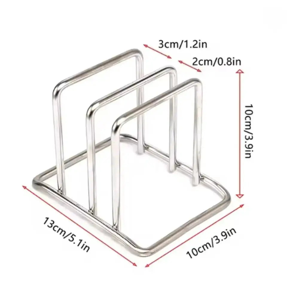 Portable Stainless Steel Cutting Board Holder Rustproof Space Saving Pot Lid Stand 2 Sectional Kitchen Storage Rack by All Mart Bristol Ltd