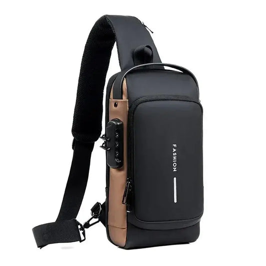 Men Anti Theft Chest Bag Shoulder Bags USB Charging Crossbody Package School Short Trip Messengers Bags Men's Oxford Sling Pack by All Mart Bristol Ltd