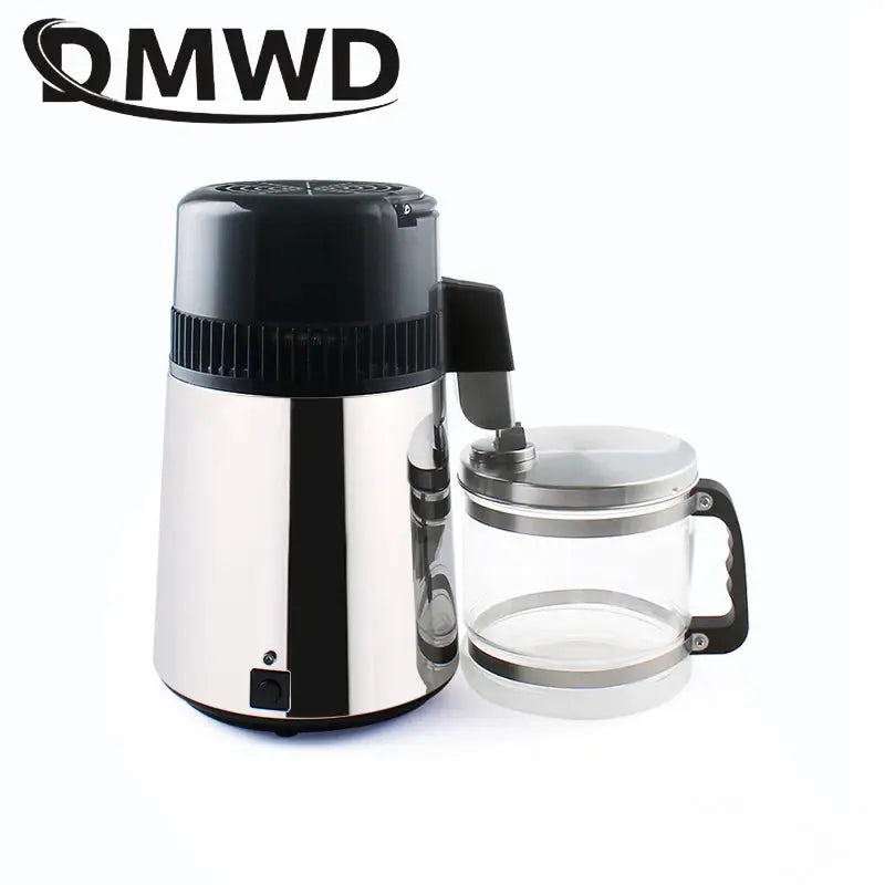 DMWD Pure Water Distiller 4L Dental Distilled Water Machine Filter Stainless Steel Electric Distillation Purifier Jug 110V 220V by All Mart Bristol Ltd