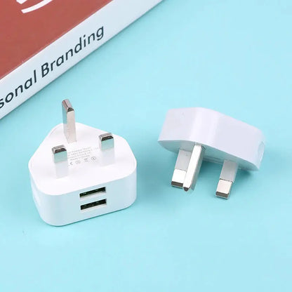 Universal UK Plug 3 Pin Wall Charger Adapter With 1/2 USB Ports Charging For Iphone 11 For Huawei Charging Charger by All Mart Bristol Ltd
