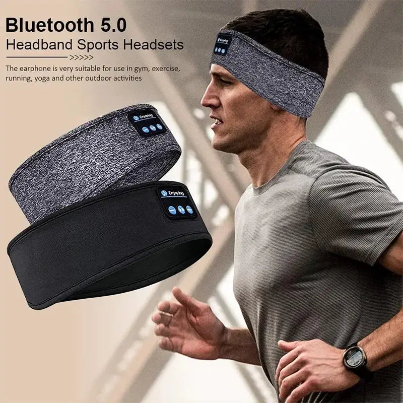 Fone Bluetooth Earphones Sports Sleeping Headband Elastic Wireless Headphones Music Eye Mask Wireless Bluetooth Headset Headband by All Mart Bristol Ltd