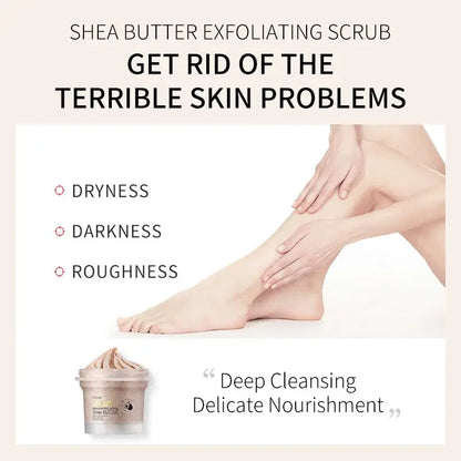 Shea Butter Exfoliating Scrub Cream Face Body Deep Pores Avocado Smooth Treatment Cleansing Wash Peach Acne Face Whitening by All Mart Bristol Ltd