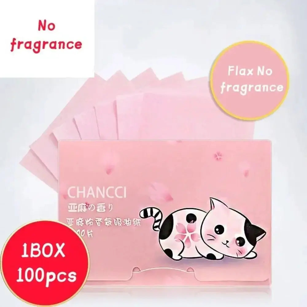 100PCS Fragrance Facial Oil Absorbing Paper Natural Green Tea Bamboo Charcoal Oil Blotting Paper Portable Facial Absorbent Paper by All Mart Bristol Ltd